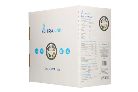 Kabel sieciowy Extralink EX.10062 skrętka CAT6 UTP (U/UTP) V2 Wewnętrzny 305M