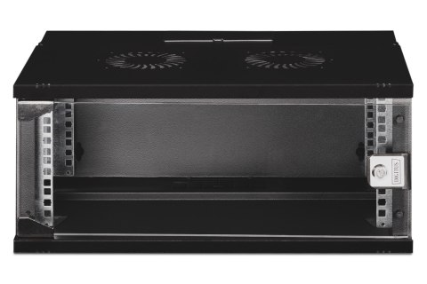 Szafa sieciowa wisząca 19" 4U, SOHO PRO 240 x 540 x 400 mm, drzwi szyba, czarny, niezłożona, 60kg