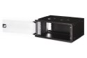 Szafa sieciowa wisząca 19" 4U, SOHO PRO 240 x 540 x 400 mm, drzwi szyba, czarny, niezłożona, 60kg