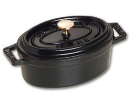 Mini garnek żeliwny owalny Staub - 250 ml, Czarny