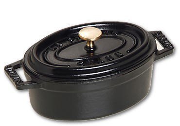 Mini garnek żeliwny owalny Staub - 250 ml, Czarny