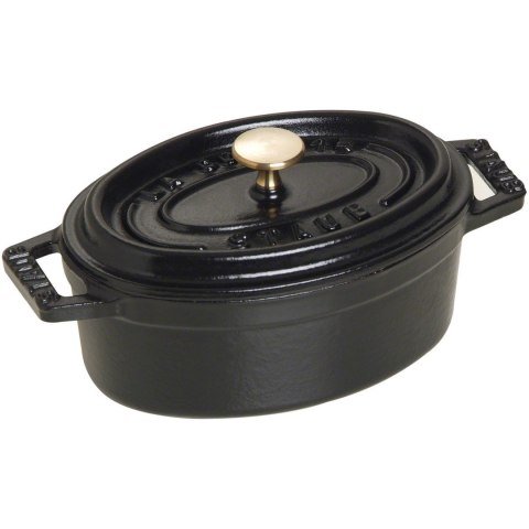 Mini garnek żeliwny owalny Staub - 250 ml, Czarny