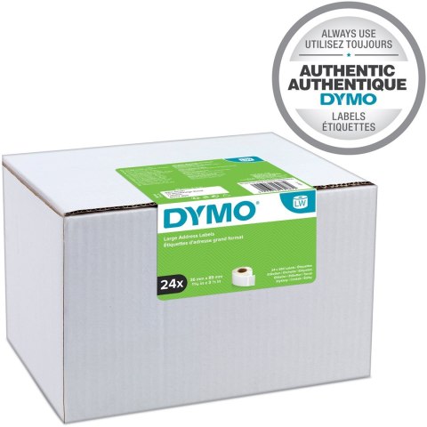 DYMO LW Large Address Labels 36 x 89 mm S0722390 Balta Lipni spausdintuvo etikete