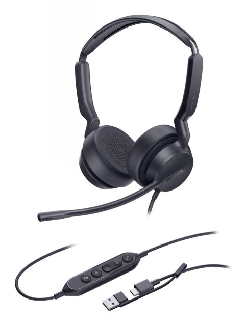 Yealink UH42 Dual UC USB-C/A Zestaw słuchawkowy Przewodowa Opaska na głowę Połączenia/muzyka USB Type-C / USB Type-A Czarny