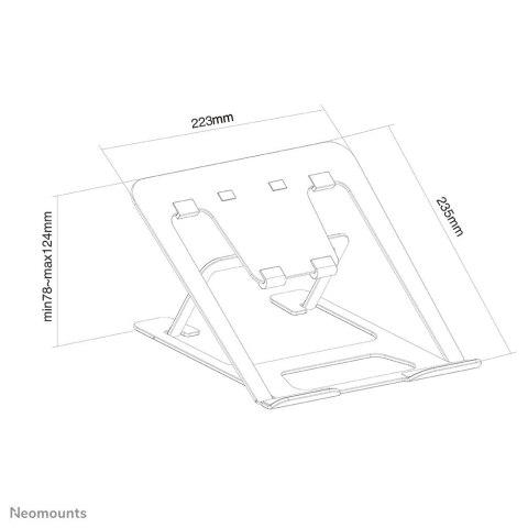 Neomounts NSLS085GREY stojak na laptop Podstawka na notebooka Szary 43,2 cm (17")