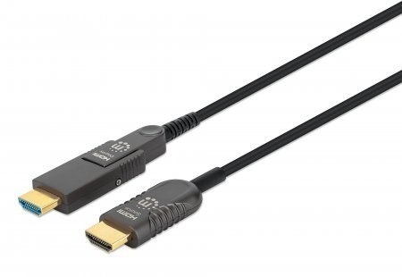 Aktywny kabel światłowodowy MANHATTAN High Speed z odłączanym złączem 4K@60Hz UHD, HDMI męski na Micro HDMI męski (typ D) i odłą