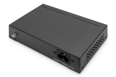 Digitus Przełącznik Gigabit Ethernet PoE, 4 porty PoE + 1 port uplink, dostępna moc zasilania PoE: 60 W