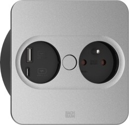 Bachmann 946.015 gniazdko elektryczne Type E + USB A + USB C Stal nierdzewna