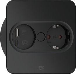 Bachmann 946.105 gniazdko elektryczne Type F + USB A + USB C Stal nierdzewna