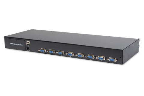 Konsola modularna KVM 19'' LCD TFT, 8 portów VGA, touchpad, klawiatura GE, czarny