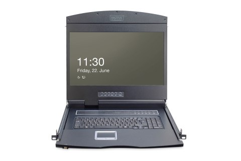 Konsola modularna KVM 19'' LCD TFT, 8 portów VGA, touchpad, klawiatura GE, czarny