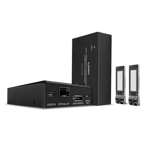 Przedłużacz Fibre Optic DisplayPort 1.2 KVM Extender Lindy 300m