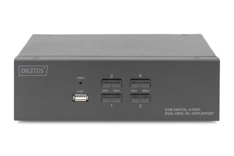 Przełącznik KVM, 4 portowy, 4K 60Hz, 8xDP IN, 2xDP OUT, 2xUSB A, 2x Audio IN&OUT