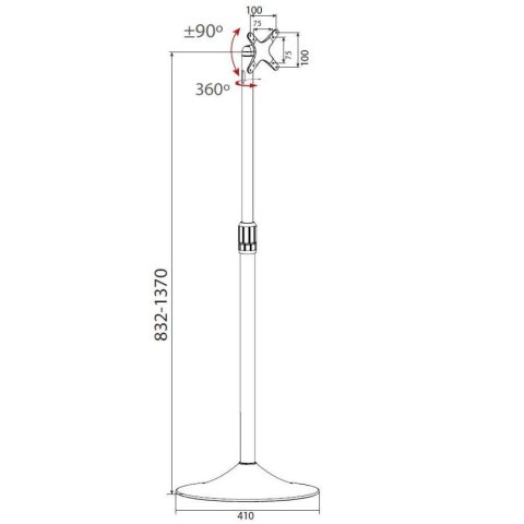 Techly ICA-TR10 uchwyt do tablic informacyjnych 68,6 cm (27") Srebrny