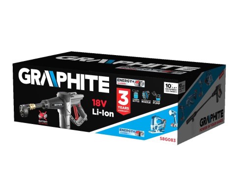 Graphite 58G083 podkładka ciśnieniowa Kompaktowy Bateria 170 l/h Szary