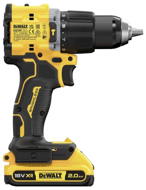 Wkrętarka DEWALT UD 18V DCD799D2T 74Nm 2x2,0Ah BL TSTAK