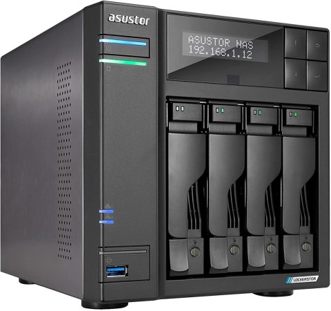 Asustor LOCKERSTOR 4 Gen2 (AS6704T) NAS Komputer stacjonarny Intel® Celeron® N N5105 4 GB DDR4 0 TB ADM Czarny