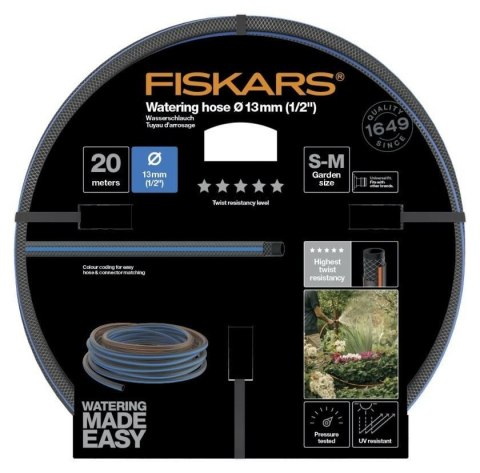 Fiskars 1027107 wąż ogrodowy 20 m Nad ziemią Niebieski, Szary