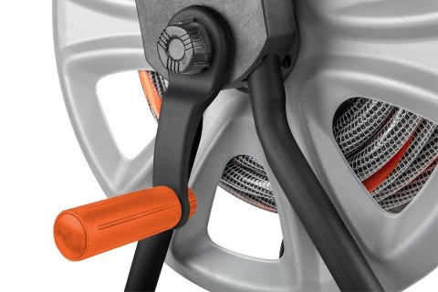 Wózek na wąż ogrodowy NEO T N15-792, metalowy, do 60m węża 1/2", z prowadnicą