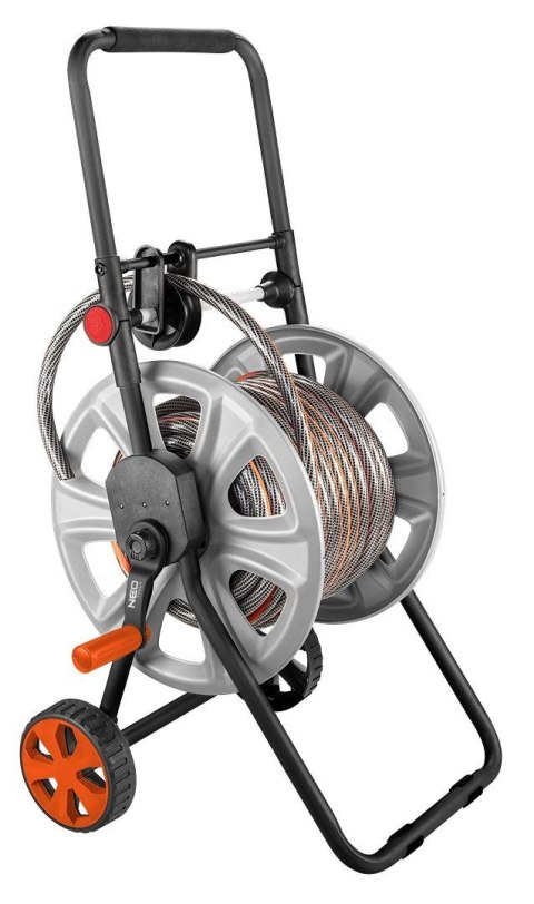 Wózek na wąż ogrodowy NEO T N15-792, metalowy, do 60m węża 1/2", z prowadnicą