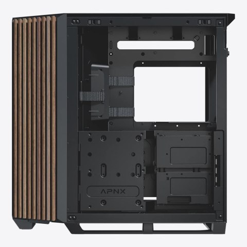 Obudowa PC APNX V1-W-BK-v1 GESI-420 Midi Tower Czarna, Drewno