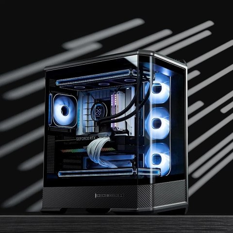 Obudowa PC Jonsbo D400, Midi Tower, ATX, Szkło Hartowane