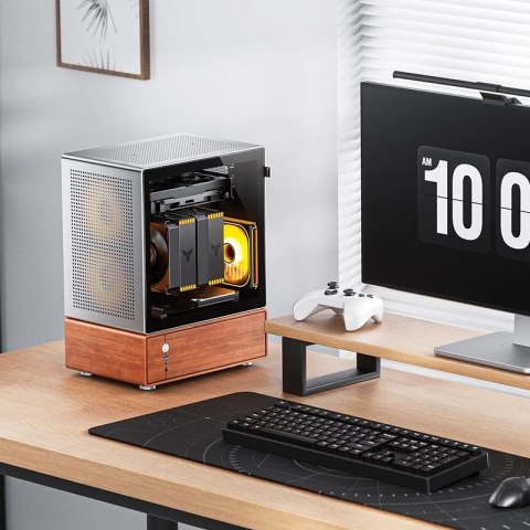 Obudowa PC Jonsbo T7, Midi-Tower, mATX, Szkło Hartowane - srebrne