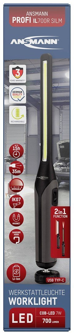 Lampka robocza Ansmann 990-00125 Inspection IL700R LED oświetlenie robocze (monochromatyczne) akumulatorowe 7 W 700 lm