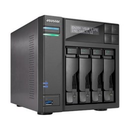 Asus Asustor Tower NAS AS6404T up to 4 HDD/SSD, Intel Celeron Quad-Core, J3455, Processor frequency 1.5 GHz, 8 GB, DDR3L, Black