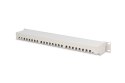 Digitus Panel krosowy (patch panel) 19'' 24x RJ45, LSA poziom, kat.6, ekranowany, 1U, szary, prowadnica kabli
