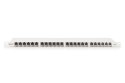 Panel krosowy high density 19'' 24x RJ45, LSA poziom, kat.6A, ekranowany, 0.5U, szary, prowadnica kabli