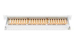 Patch panel DIGITUS DN-91624S-EC 19'' 24x RJ45, LSA poziom, kat.6, ekranowany, 1U, czarny, prowadnica kabli, pola opisowe