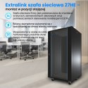 Extralink Szafa rack 27U 600x800 Czarna stojąca
