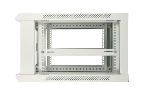 Extralink Szafa rack 6U 600x600 ASP Szara montowana na ścianie, drzwi blaszane pełne