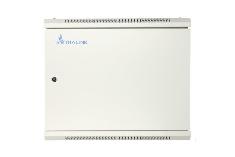 Extralink Szafa rack 9U 600x600 ASP Szara montowana na ścianie, drzwi blaszane pełne