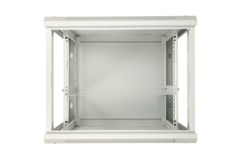 Extralink Szafa rack 9U 600x600 ASP Szara montowana na ścianie, drzwi blaszane pełne