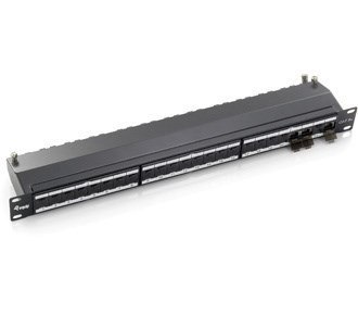 Wyposaż 19-calowy panel krosowy 24xRJ45 Cat6a FTP 1U 500MHz RAL7035