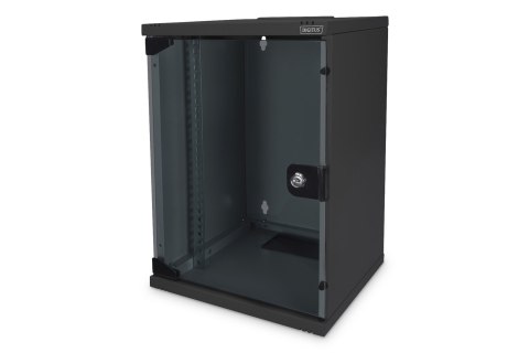 Zestaw sieciowy 10 cali: szafa wisząca 9U, półka, listwa zasilająca, 8-port switch, panel kat.6, czarny