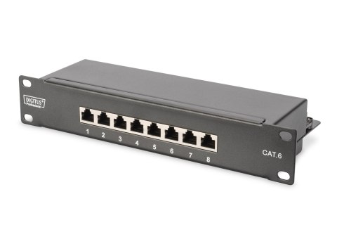 Zestaw sieciowy 10 cali: szafa wisząca 9U, półka, listwa zasilająca, 8-port switch, panel kat.6, czarny