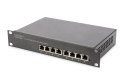 Zestaw sieciowy 10": szafa wisząca 12U, półka, listwa zasilająca, 8-port switch, panel kat.6, czarny