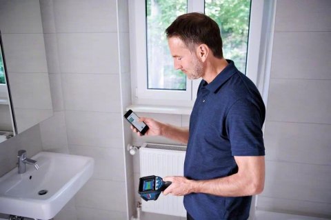 Bosch GTC 600 C Noise equivalent temperature difference (NETD) IR Czarny, Niebieski 256 x 192 px Wbudowany wyświetlacz LCD