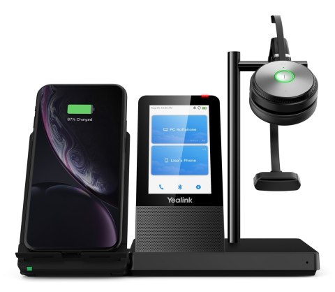 Yealink WH66 Mono UC Zestaw słuchawkowy Bezprzewodowy Opaska na głowę Biuro/centrum telefoniczne USB Typu-A Bluetooth Podstawka 