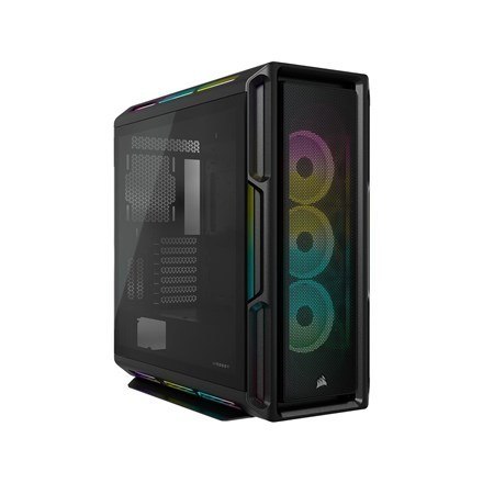 Korsarz | Inteligentna obudowa ze szkła hartowanego | iCUE 5000T RGB | Szyba boczna | Czarny | Wieża środkowa | Zasilacz w zesta