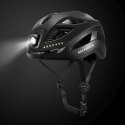 Kask rowerowy ze zintegrowanym oświetleniem wielokierunkowym USB-C 57-61 cm - czarny