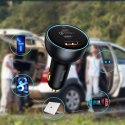 Ładowarka samochodowa z technologią Qualcomm Quick Charge 5 USB-C USB-A 160W - szara