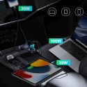 Ładowarka samochodowa z technologią Qualcomm Quick Charge 5 USB-C USB-A 160W - szara