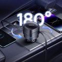 Ładowarka samochodowa ze zwijanymi kablami USB-C iPhone Lightning 60W - czarna