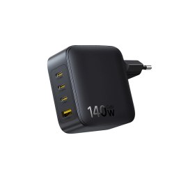 Ładowarka sieciowa 3x USB-C USB-A GaN 140W - czarna