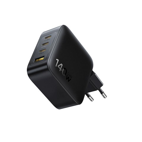 Ładowarka sieciowa 3x USB-C USB-A GaN 140W - czarna