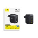 Ładowarka sieciowa 3x USB-C USB-A GaN 140W - czarna